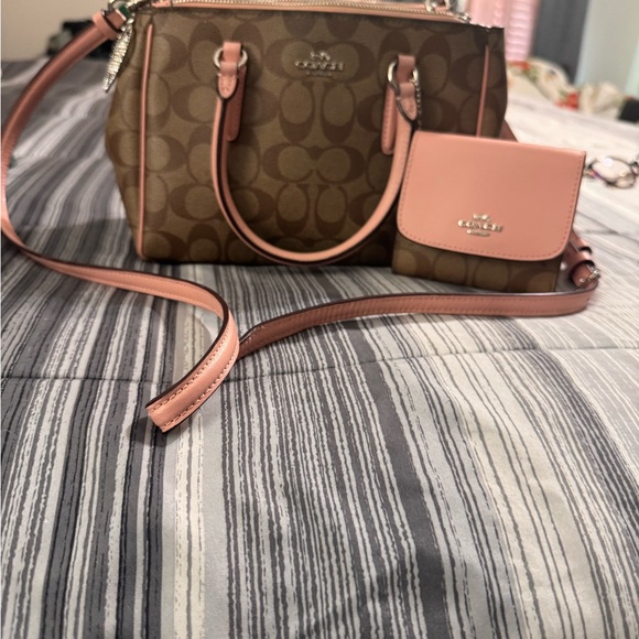 Coach Brown and Pink Satchel Bag - Picture 1 of 4